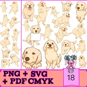 Golden Retriever SVG, Golden Retriever Pdf, Hund Schnittdateien, Haustier Vektor, Retriever Cricut, Sofort Download, Png