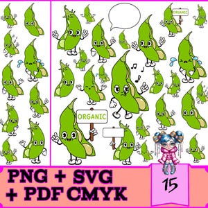 15 Ervilhas fofos SVG-Dateien für Cricut Entdecke Air 2 & Silhouette Cameo 4 | Sofortiger Download, hochwertiger Druck, kommerzielle Nutzung