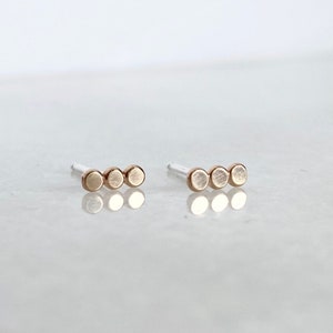 Gold-Filled Three Gold Dot Earrings image 1