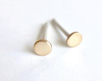 Gold-Filled & Sterling Silver Tiny Gold Dot Earrings