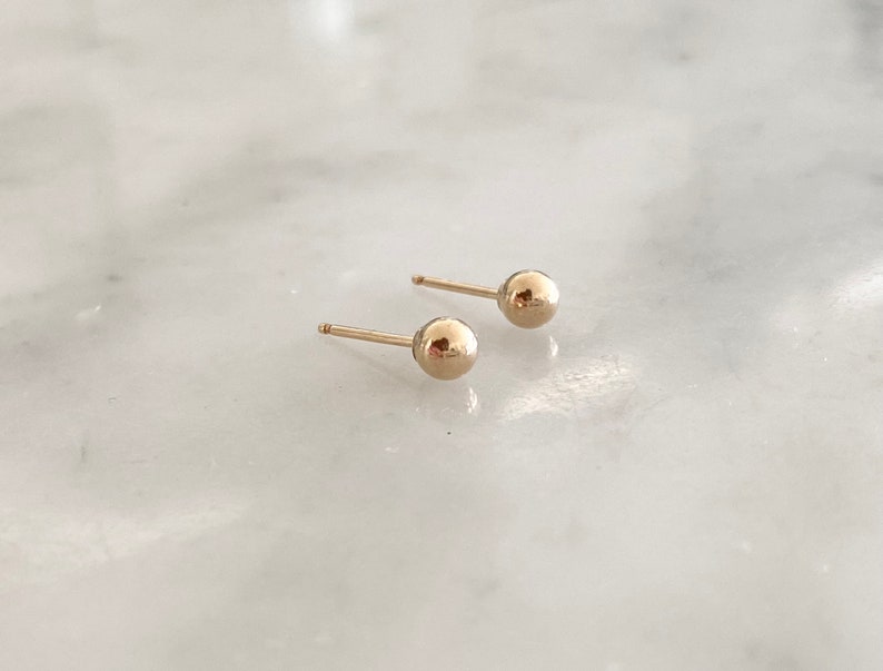 Gold-Filled Ball Stud Earrings image 3
