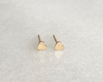 Gold-Filled Tiny Heart Studs