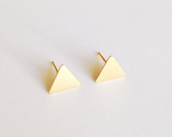 Sterling Silver & Brass Triangle Earrings