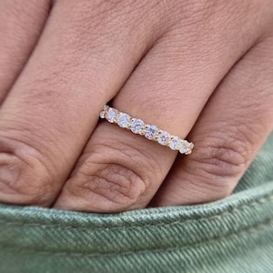 1 CT Lab Grown Diamond Eternity Ring • Women's Anniversary Band • Diamond Wedding Ring • 14K Gold Full Eternity Band