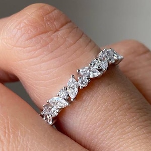 Multi-Shape Lab Diamond Eternity Band | 14K Gold or Silver