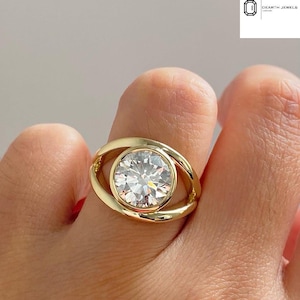 2.50 CT Round Lab Diamond Engagement Ring, Solitaire Wedding Ring, Split Shank Ring, Lab Diamond Ring, Anniversary Gifts