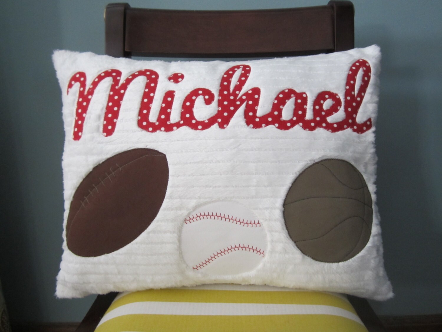 A Personalized Sports Pillow Etsy