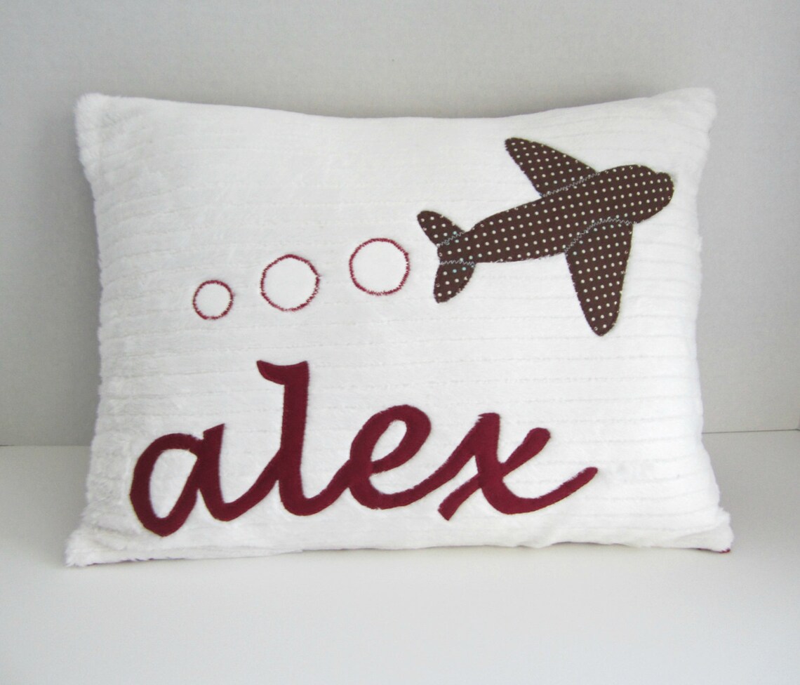 A Personalized Airplane Pillow Etsy