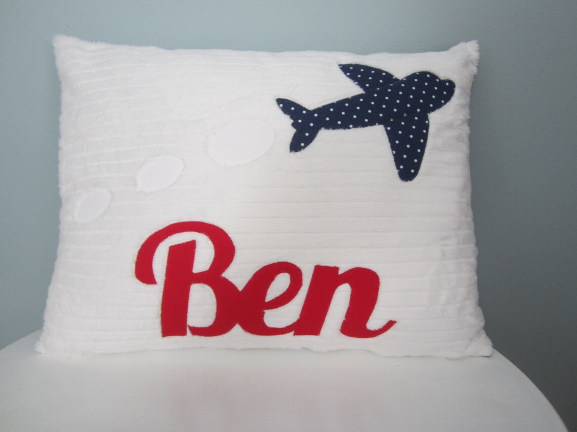 A Personalized Airplane Pillow Etsy