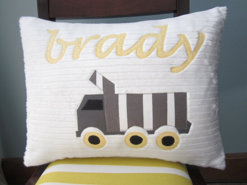 A Personalized Dump Truck Pillow Etsy