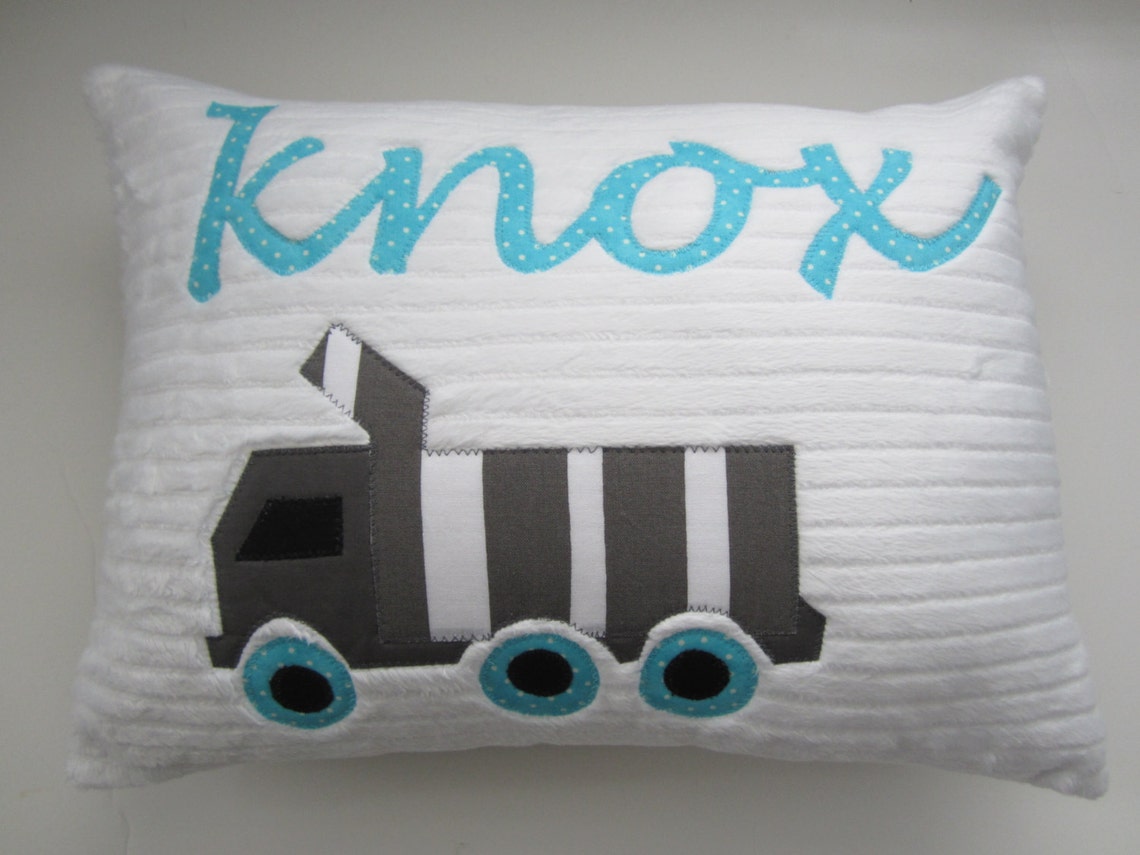 A Personalized Dump Truck Pillow Etsy
