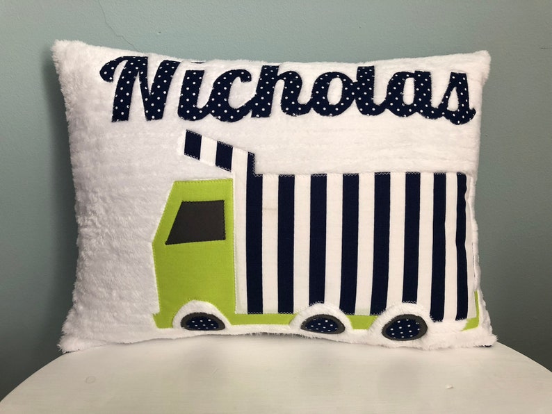 A Personalized Dump Truck Pillow Etsy