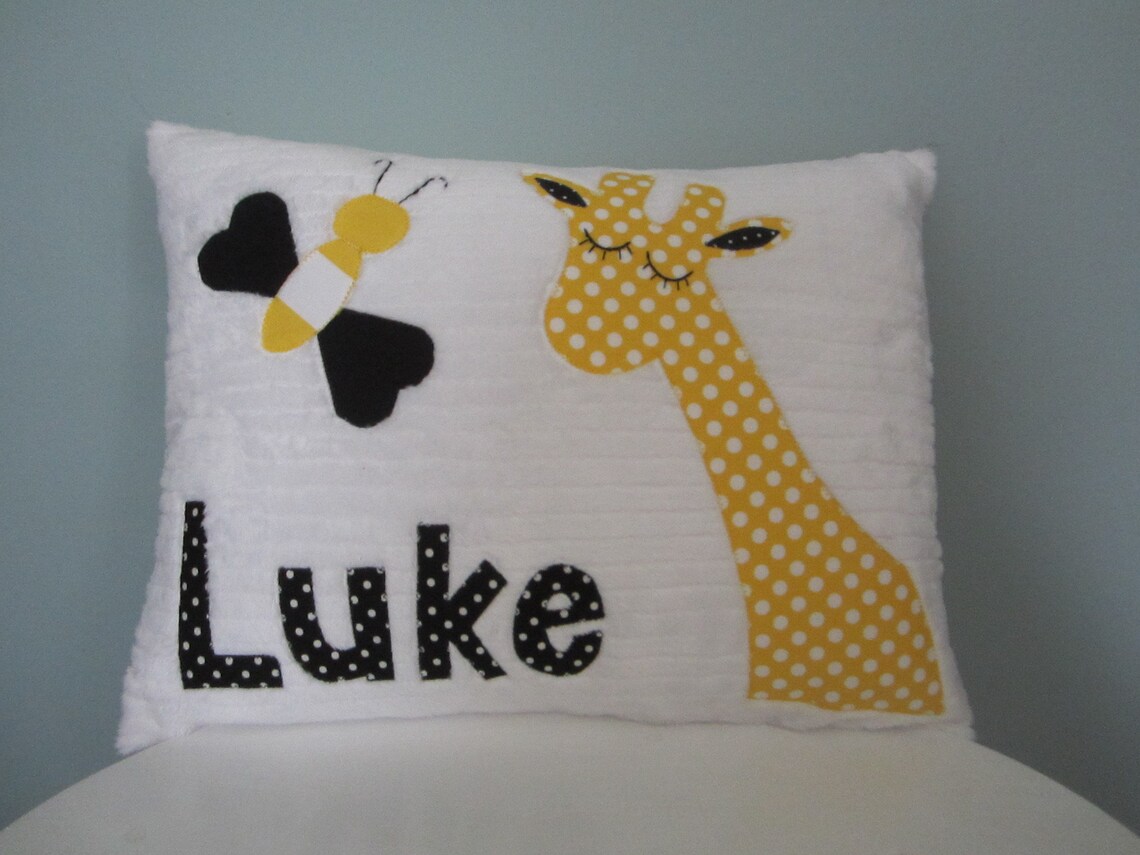 A Personalized Giraffe Pillow Etsy