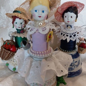 Assemblage Angel, Art Doll, Garden Club Assemblage Art Doll image 5
