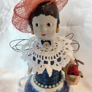 Assemblage Angel, Art Doll, Garden Club Assemblage Art Doll image 3