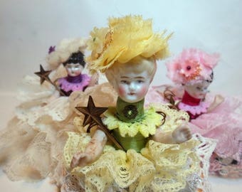 Assemblage Angel "Sunflowers"  Assemblage Art Doll, Antique Doll Parts, Vintage Style Art Doll