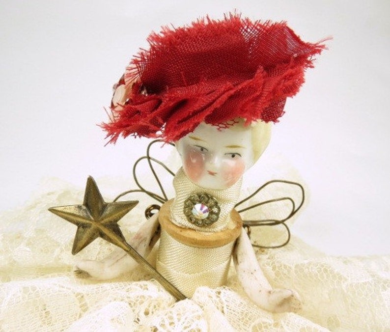 Assemblage Angel Lacy Ivory Assemblage Art Doll, Antique Doll Parts, Vintage Style Art Doll image 5