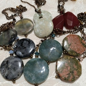 Chain Pull Pair for Ceiling Fan or Lamp with Gemstone Bead and Crystal Accent