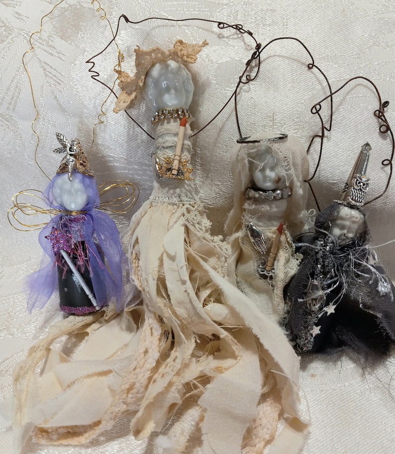 Assemblage Doll, Art Doll Wizards, Wraiths and Fairy God Mothers image 10