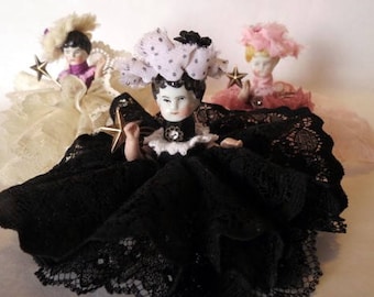 Assemblage Angel "Black and White"  Assemblage Art Doll, Antique Doll Parts, Vintage Style Art Doll