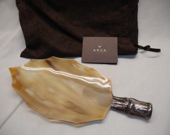 Utensilio para servir caviar italiano con forma de cuerno de vaca de plata esterlina vintage ARCA ArcaHorn