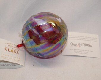 Adorno artesanal multicolor Aureen Rainbow de Fine Art Glass Eye Studio