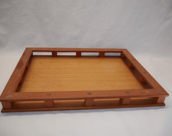 Vintage Dansk Teak Wood Mid Century Modern Jen Quistgaard Sirviendo Galería Bar Bandeja de TV