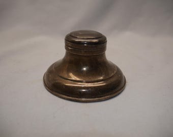Tintero antiguo de plata esterlina, circa 1900, Harrison Brothers Howson, Birmingham, Inglaterra, mkd HH Ancla León B