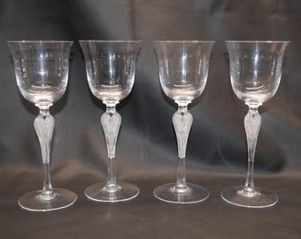 4 copas de vino de cristal francés Pavlova de Fabergé - Hada Alada