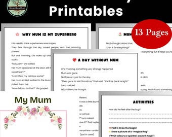 Fête des Mères : Livre d'histoires et d'activités à imprimer pour les enfants | Histoires courtes pour l'école à la maison | Activité en classe | Téléchargement instantané