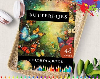 Pages de coloriage de papillons pour les enfants - Livre d’activités amusant et créatif - PDF imprimable - Livre de coloriage pour les enfants - Engageant et éducatif