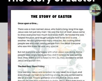 Histoire de Pâques imprimable pour les enfants – Histoire pour enfants basée sur la foi sur la résurrection de Jésus – Parfait pour les activités de Pâques – Activité d’histoire de Pâques