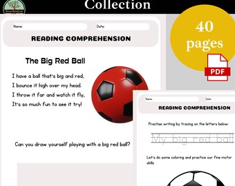 20 feuilles de lecture pour la maternelle avec des poèmes | Activités de dessin et de couleur à la maternelle | Imprimables amusants pour l’alphabétisation précoce| Feuilles de travail sur le poème