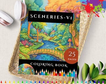 Livre de coloriage de paysages pour les enfants, livre d’activités de coloriage pour enfants, coloriage de maisons et de paysages, cadeau pour les jardiniers, enfants occupés à l’école à la maison