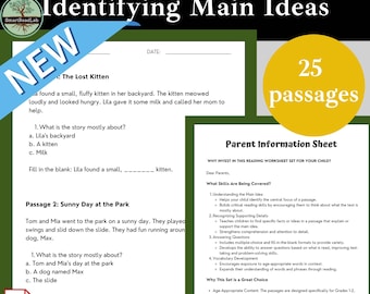 K-2 Reading Comprehension Worksheets - 1st, 2nd Grade Reading Worksheet Bundle - Printable Worksheets-Kindergarten-Reading Worksheet