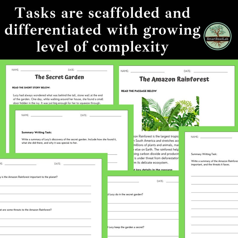 2nd-3rd Grade Reading Comprehension Worksheet Bundle - Printable ...