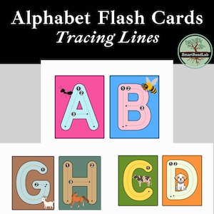 Alphabet Flashcards, Tracing Flashcards, ABC Flashcards, Educational Cards, A-Z Cards, Learn ABCs, Alphabet Flashcards, Kindergarten Cards