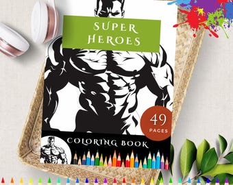 Livre de coloriage de super-héros pour les enfants - Pages imprimables amusantes - Livre d’activités pour enfants - Activité créative pour les enfants - Pages de coloriage pour enfants