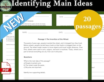 Ensemble de compréhension de lecture de 3e à 4e années - Feuilles de travail de compréhension de lecture - Activités de compréhension - Passages de maîtrise pour la 3e à la 4e année