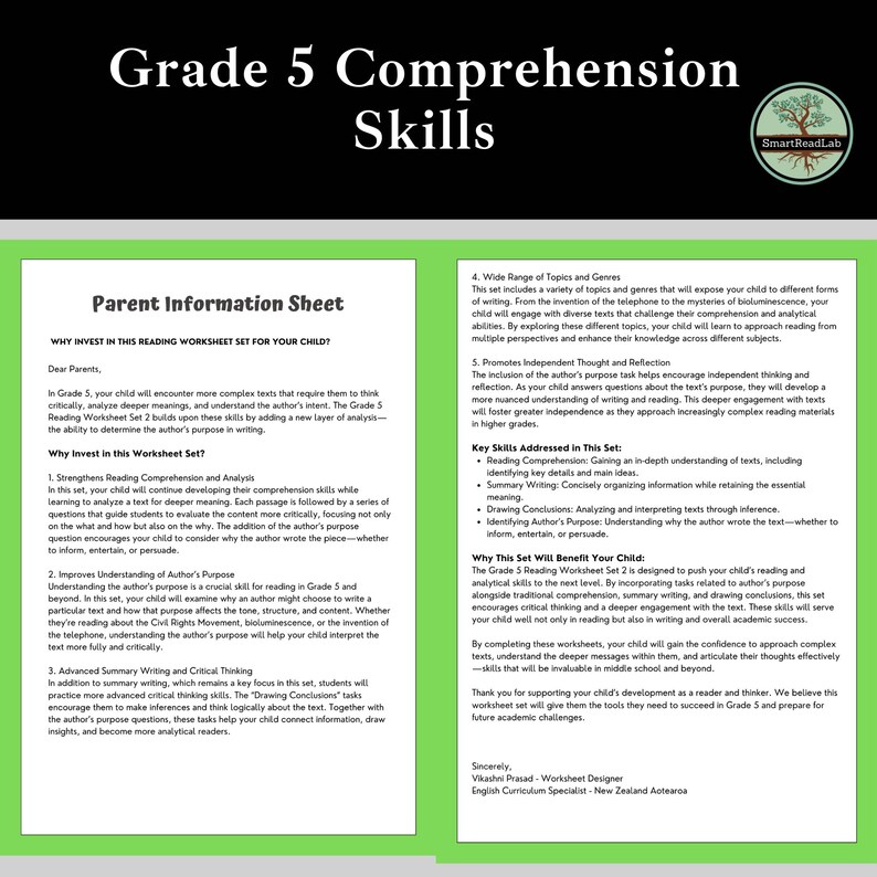 Grade 4 - 5 Reading Worksheets Bundle-4th and 5th Grade - Printable ...
