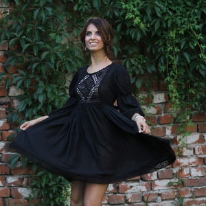 Black Wedding Dress, Women Wedding Dress, Gothic Wedding Dress, Short Wedding Dress, Boho Wedding Dress, Festival Wedding Dress, Alternative