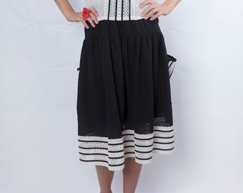 Black Lace Skirt, Women Lace Skirt, High Waist Skirt, Ethno Clothing, Festival  Skirt, Casual Skirt, Lace Clothing, Folklore Clothing