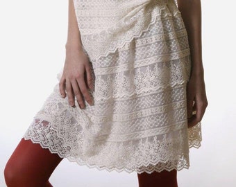 Lace Skirt, Summer Skirt, Ivory Skirt, Bridal Skirt, Cotton Lace Skirt, Sexy Lace Skirt, Short Skirt, Swing Skirt, Ladies Skirt