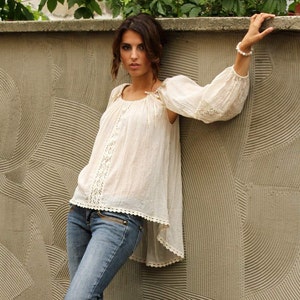 White Tunic Top, Crochet Top, Plus Size Blouse, Bohemian Top, Crochet Tunic Top, White Lace Top, Long Sleeve Summer Top, Women Lace Blouse