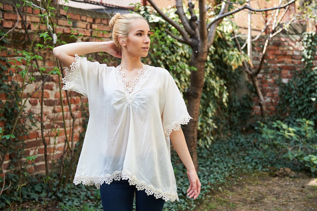トップス ORGUE Flower tulle blouse White Flower tulle blouse