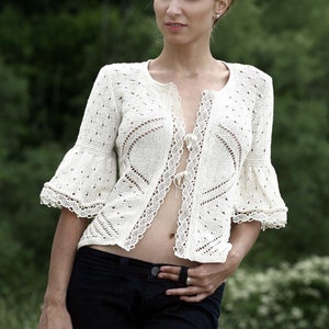 Crochet Jacket, Crochet Clothing, Lace Coat, Short Coat, Sexy Coat, White Coat, Women Wedding Clothing, Crochet Summer Top, Edwardian