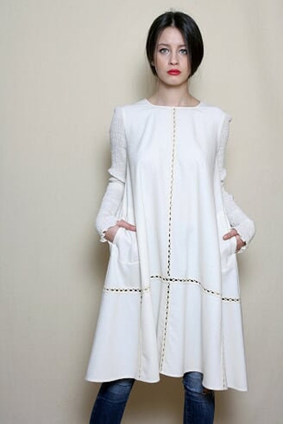 white wool dress