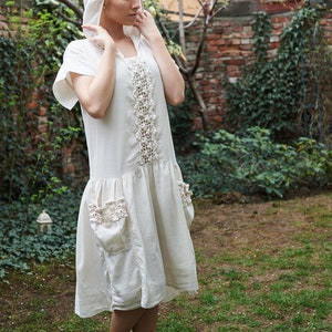White Dress, Bohemian Dress, Edwardian Clothing, Crochet Dress, Plus Size Clothing, 1970&#39;s Dress,Summer Lace Dress,Alternative Wedding Dress