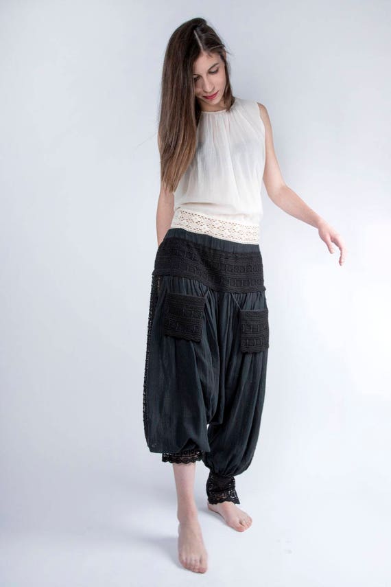 Women Harem Pants, Maxi Pants, Gothic Clothing, Black Yoga Pants