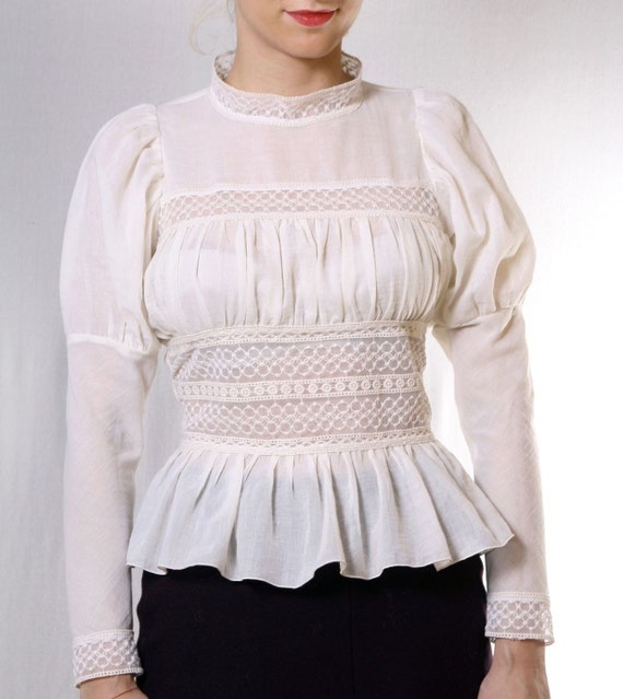 White Lace Blouse Blouse for Women Lace Clothing Plus Size Blouse Shabby Chic Clothing Edwardian Blouse Festival Clothing party Blouse Etsy
